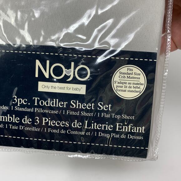 NoJo 3 Piece Toddler Sheet Set Solid Gray Top Sheet Fitted And Pillowcase NEW - Picture 2 of 3